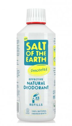 Prírodný deodorant bez vône Salt of the Earth, náhradná nápln 500ml