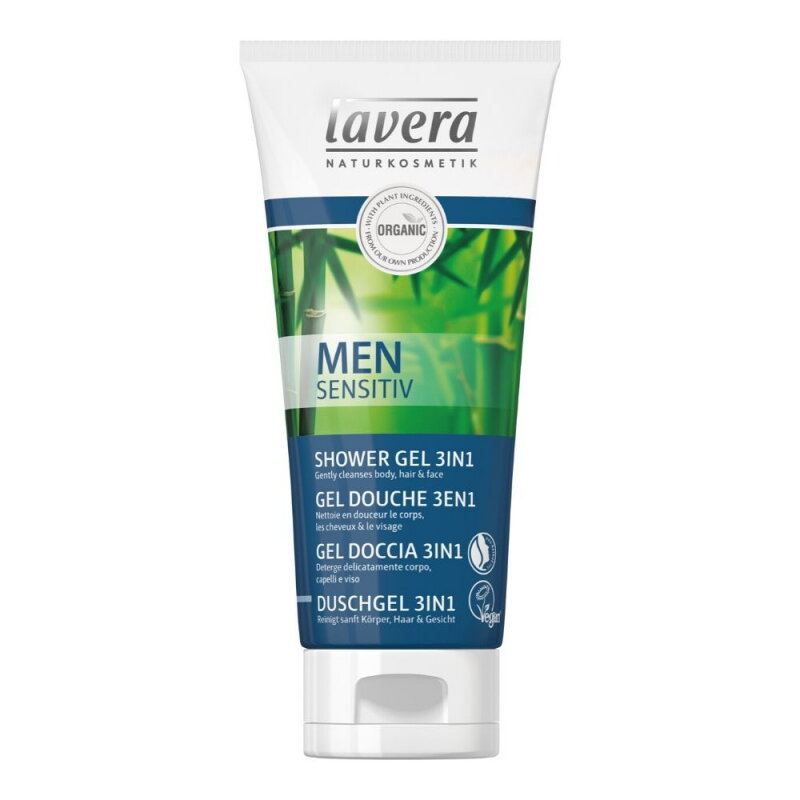Lavera Men Sensitiv Osviežujúci vlasový a telový šampón 3v1, 200 ml