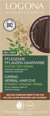 Logona Prášková farba na vlasy COFFEE HNEDÁ, na blond až tmavohnedé vlasy, 100 g