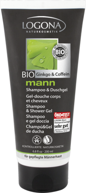 Logona Pánsky šampón a sprchový gél Mann, BIO ginkgo a kofeín, 200 ml