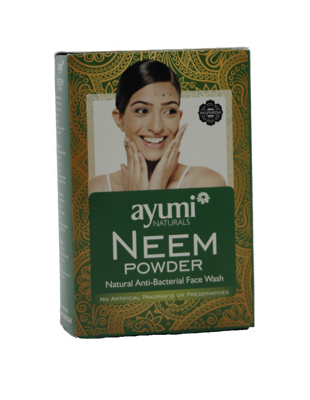 Prášok Neem, antibakteriálny prípravok na umývanie tváre alebo ako maska AYUMI, 100 g