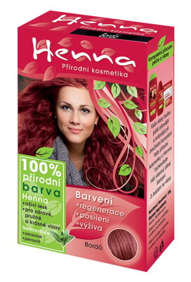 Henna prírodná farba na vlasy Bordó, 33 g