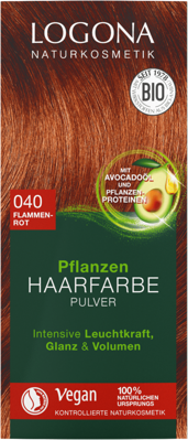 Logona Prášková farba na vlasy OHNIVO-ČERVENÁ, na stredný blond až hnedé vlasy, 100 g