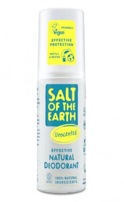 Prírodný dezodorant sprej bez vône Salt of the Earth, 100 ml