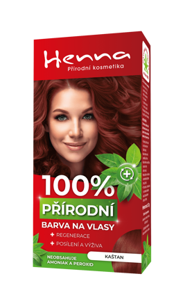 Henna prírodná farba na vlasy Gaštan, 33 g