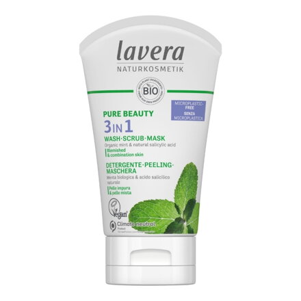 Lavera 3v1 čistenie-peeling-maska BIO Mäta, 125 ml