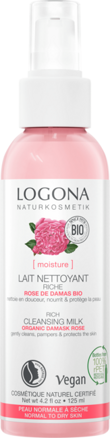 Logona Čistiace mlieko BIO ruža, na suchú a citlivú pleť, 125 ml