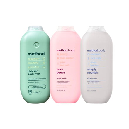 Method sada 3 voňavých sprchových gélov, 3 x 532 ml