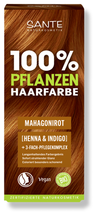SANTE Farba na vlasy prášková - MAHAGÓN, na stredný blond až tmavé hnedé vlasy, 100 g