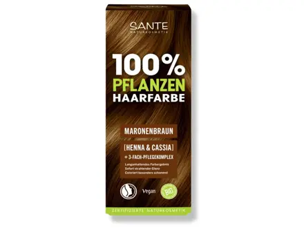 SANTE Farba na vlasy prášková - GAŠTAN, na stredný blond až hnedé vlasy, 100 g