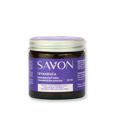 SAVON regeneračný krém na pleť a telo Levanduľa s bambuckým maslom, 60 g HANDMADE