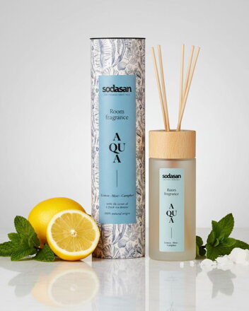Sodasan Prírodná bytová vôňa DIFUZÉR tyčinkový - AQUA citrón, mäta, gáfor, 200 ml
