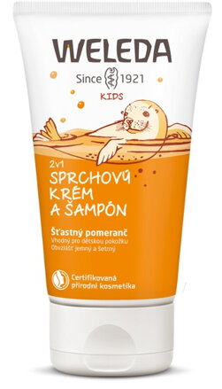 Weleda Detský 2v1 sprchovací krém a šampón Šťastný pomaranč, 150 ml