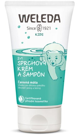 Weleda Detský 2v1 sprchovací krém a šampón Čarovná mäta, 150 ml