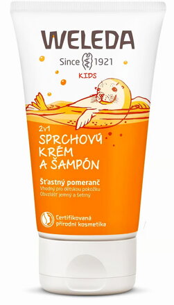 Weleda Detský 2v1 sprchovací krém a šampón Šťastný pomaranč, 150 ml