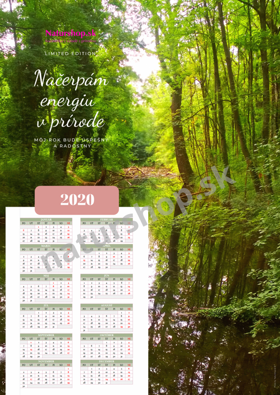 Plagátový Kalendár 2020 s pozitívnou afirmáciou pre radostný rok 2020, A3 (ZDARMA pri nákupe nad 60€)