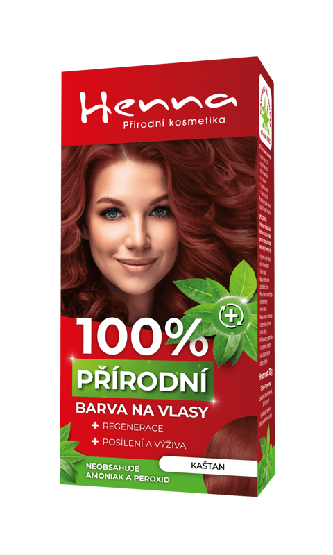 Henna prírodná farba na vlasy Gaštan, 33 g