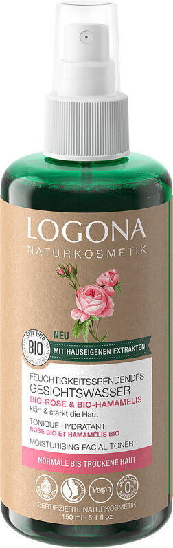 Logona Osviežujúce pleťové tonikum BIO ruža - suchá a citlivá pleť, 150 ml