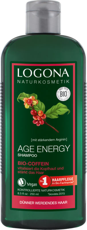 Logona Šampón Age Energy s BIO kofeínom - na riedke a nepoddajné vlasy, 250 ml