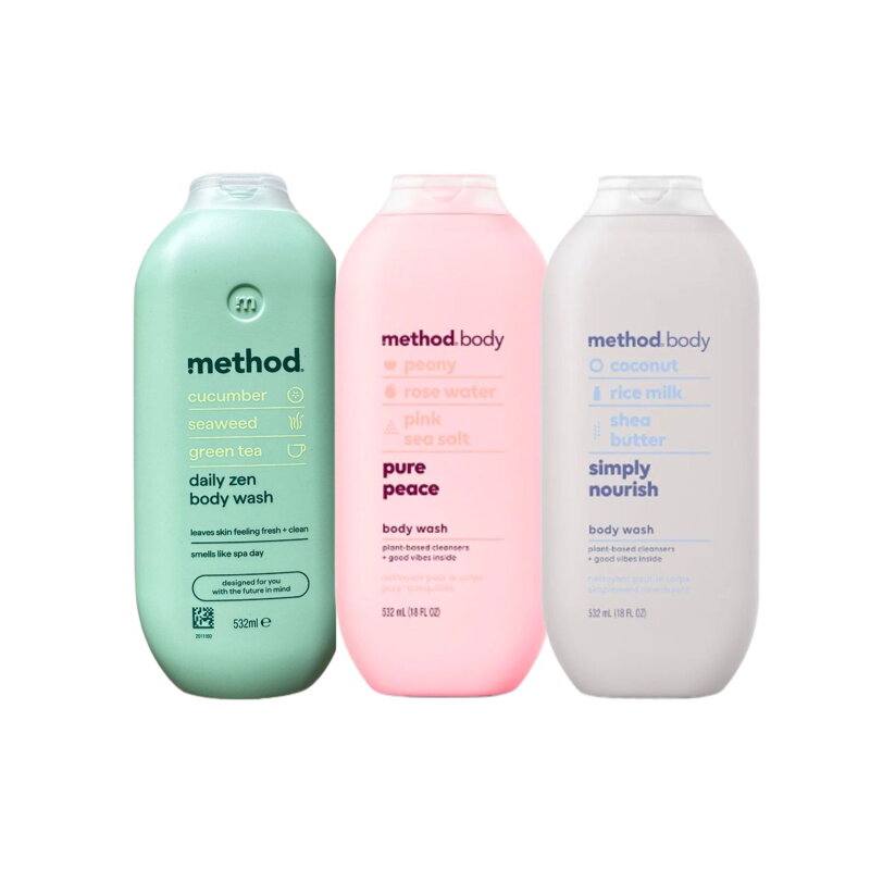 Method sada 3 voňavých sprchových gélov, 3 x 532 ml