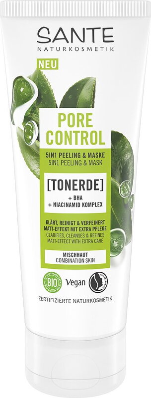 SANTE Peelingová maska 5v1 Pore Control, zmiešaná pleť, 100 ml SANTE Peelingová maska 5v1 Pore Control, zmiešaná pleť, 100 ml
