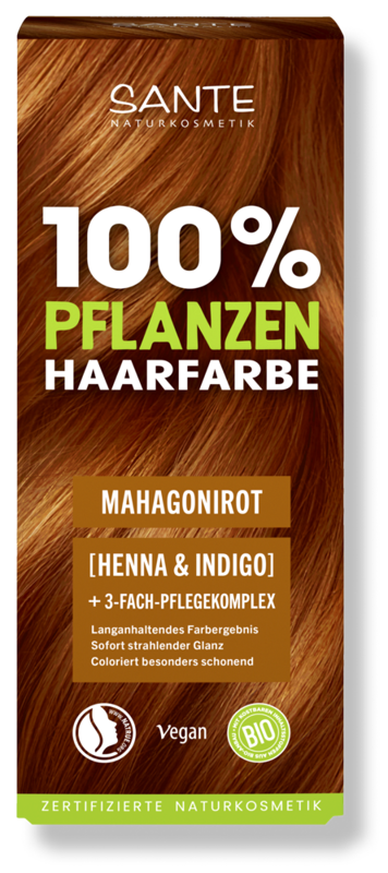 SANTE Farba na vlasy prášková - MAHAGÓN, na stredný blond až tmavé hnedé vlasy, 100 g