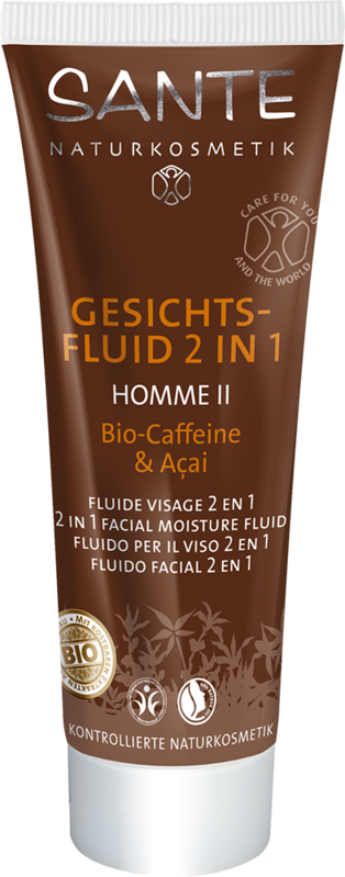 Sante Homme II Pleťový fluid 2v1 BIO kofeín a acai, 50 ml