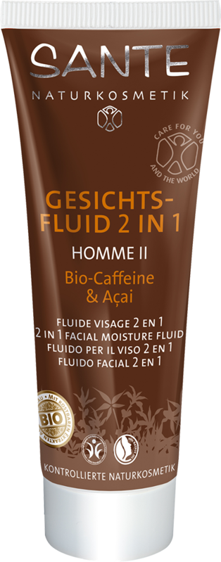 Sante Homme II Pleťový fluid 2v1 BIO kofeín a acai, 50 ml Sante Homme II Pleťový fluid 2v1 BIO kofeín a acai, 50 ml